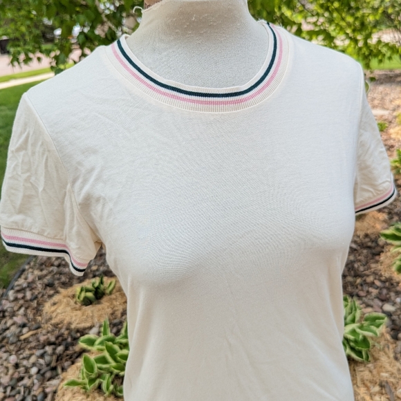 ANTHROPOLOGIE stateside ringer tee M L - Picture 2 of 7
